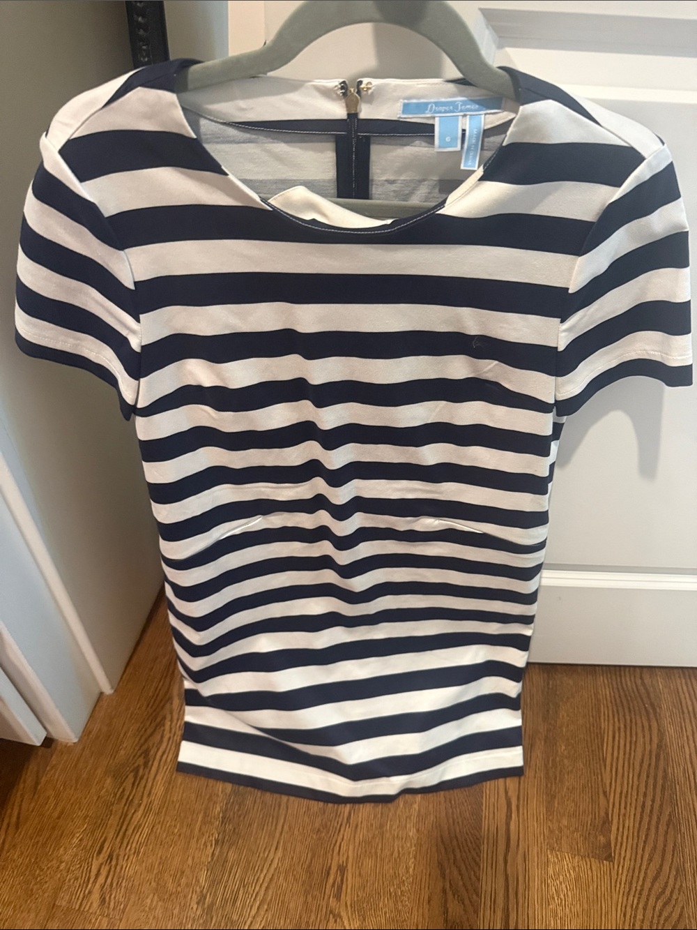Draper James Navy and White Striped Short Sleeve Tee